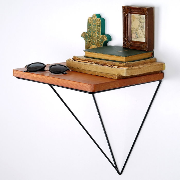 Hanah Home Wr037 Estantería Decorativa de Pared de Madera y Metal Nogal y Negro Hanah Home Wr037 Estantería Decorativa de Pared de Madera y Metal Nogal y Negro